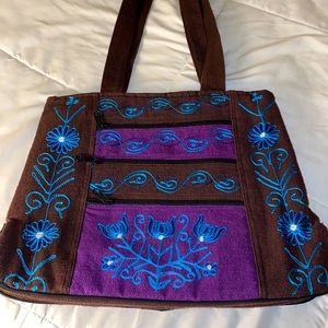 Embroidered Handbag from Nepal